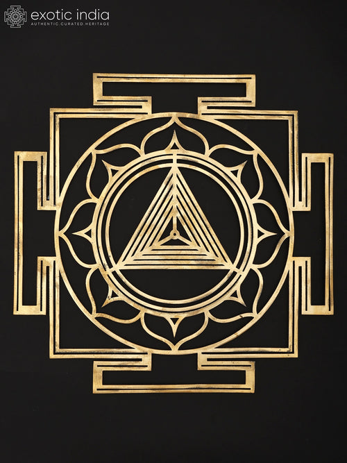 15" Mahakali Yantra Brass Wall Hanging for Protection