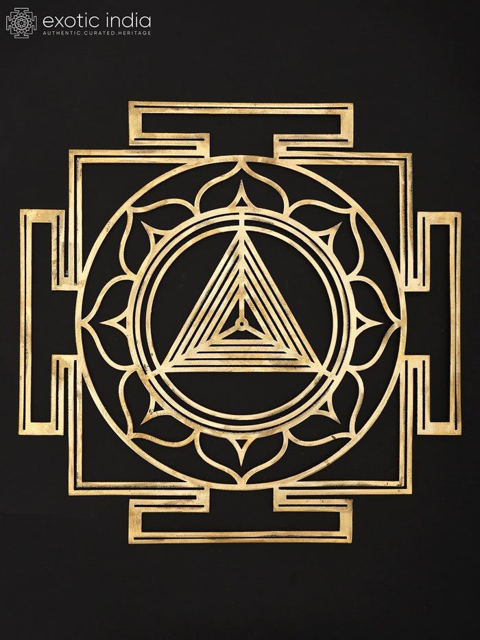 15" Mahakali Yantra Brass Wall Hanging for Protection