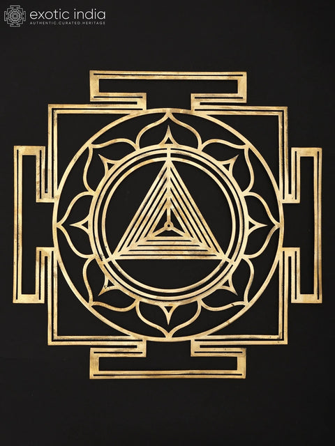 15" Mahakali Yantra - Provides A Shield Against Evil Forces, Black Magic and Negative Energies | Brass Yantra | Wall Hanging