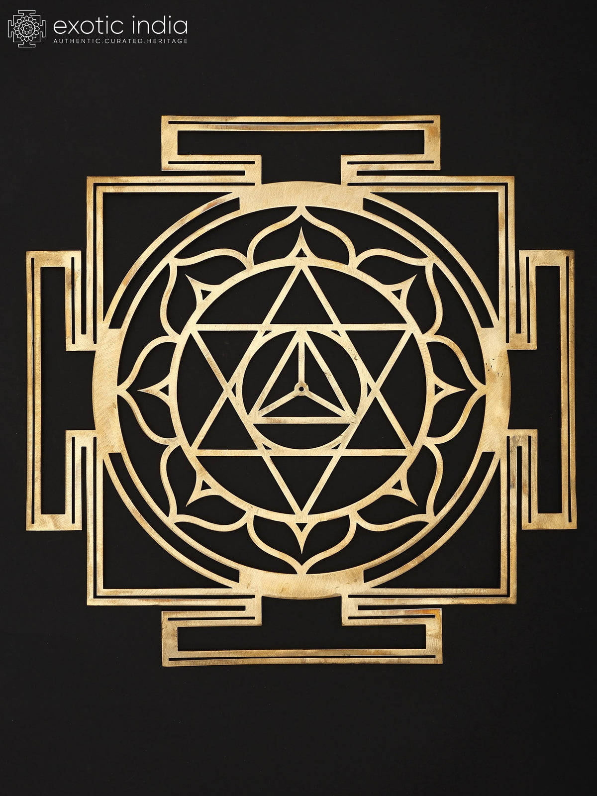 15" Shri Ram Yantra Brass Wall Hanging for Peace and Harmony