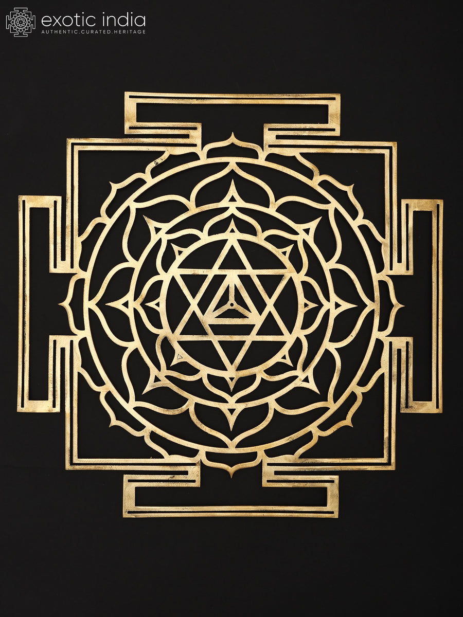 15" Baglamukhi Yantra Brass Wall Hanging for Remove Difficulties