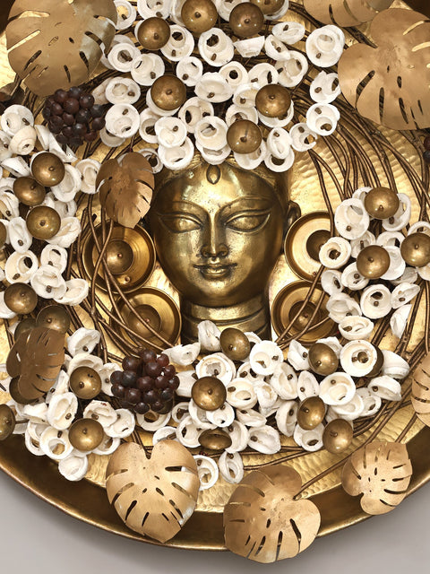 36" Decorative Pair of Blooming Nature in Brass - Divine Harmony | Home Decor Item