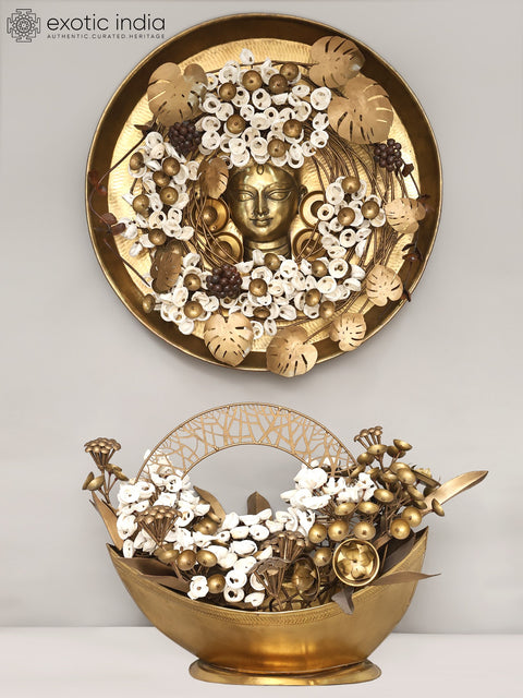 36" Decorative Pair of Blooming Nature in Brass - Divine Harmony | Home Decor Item