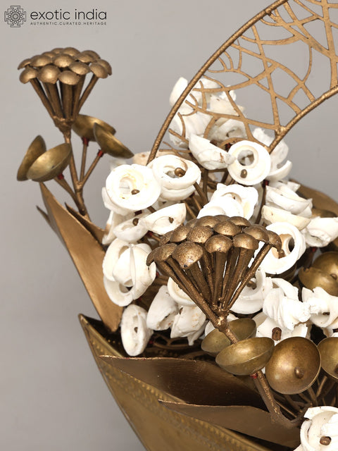 36" Decorative Pair of Blooming Nature in Brass - Divine Harmony | Home Decor Item