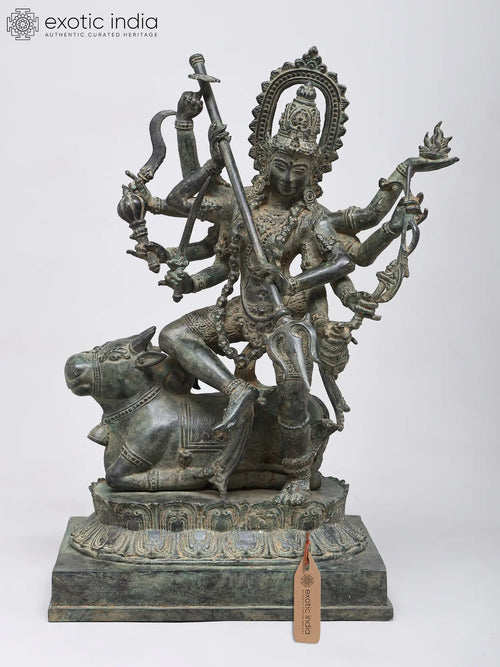 18" Adishakti Durga Brass Statue - Supreme Energy Handmade