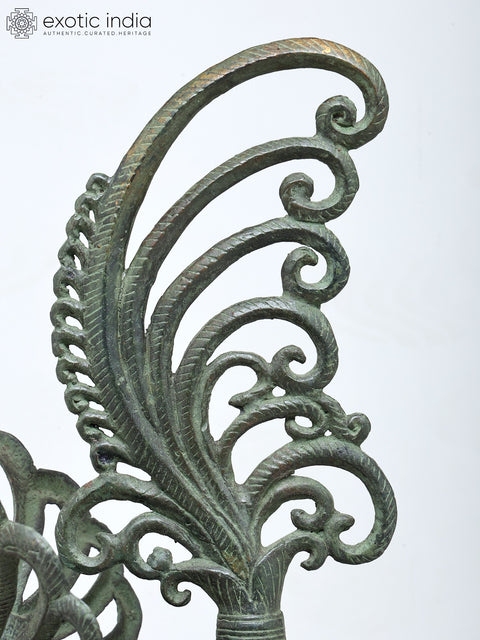 17" Mythical Bird | Home Decor | Brass Statue on Wood Base