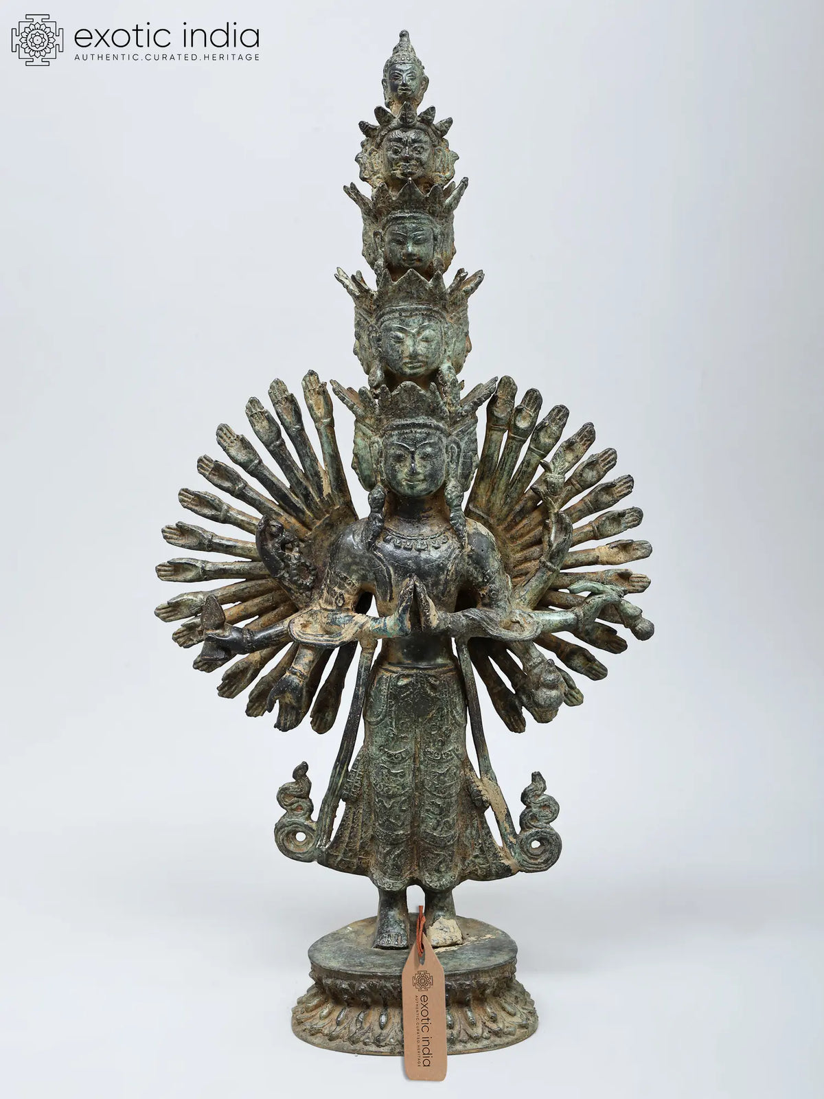19" Eleven- Headed Thousand-Armed Avalokiteshvara | Buddhist Brass Statue