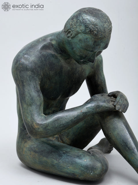 13" Contemplative Man | Home Decor | Brass Statue
