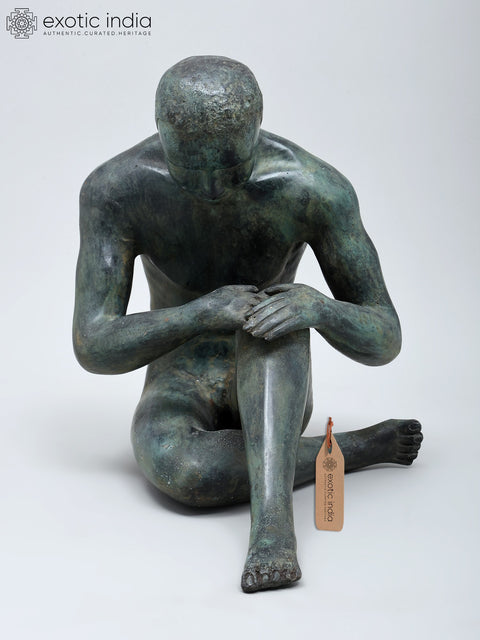 13" Contemplative Man | Home Decor | Brass Statue
