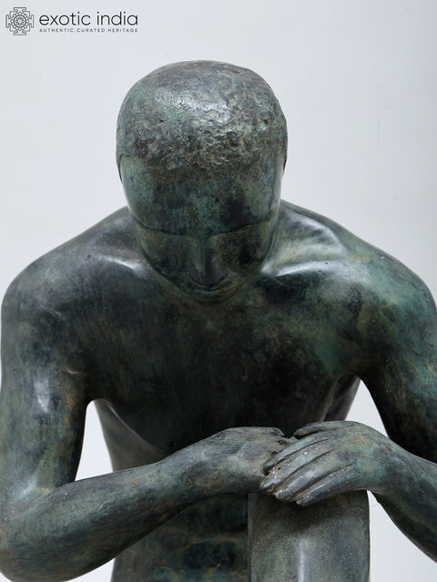 13" Contemplative Man | Home Decor | Brass Statue