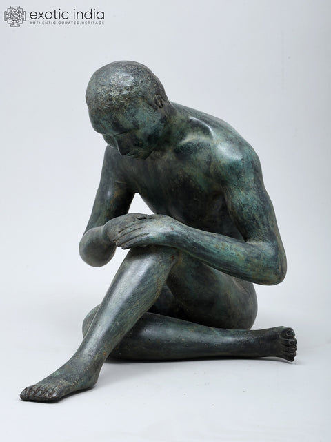 13" Contemplative Man | Home Decor | Brass Statue