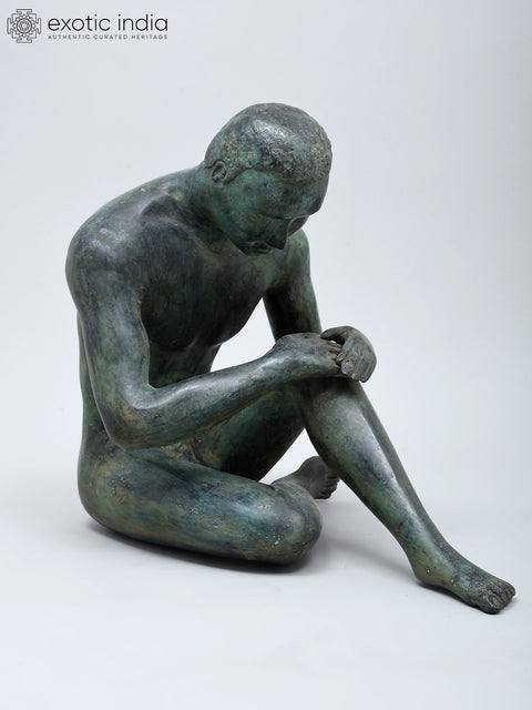 13" Contemplative Man | Home Decor | Brass Statue