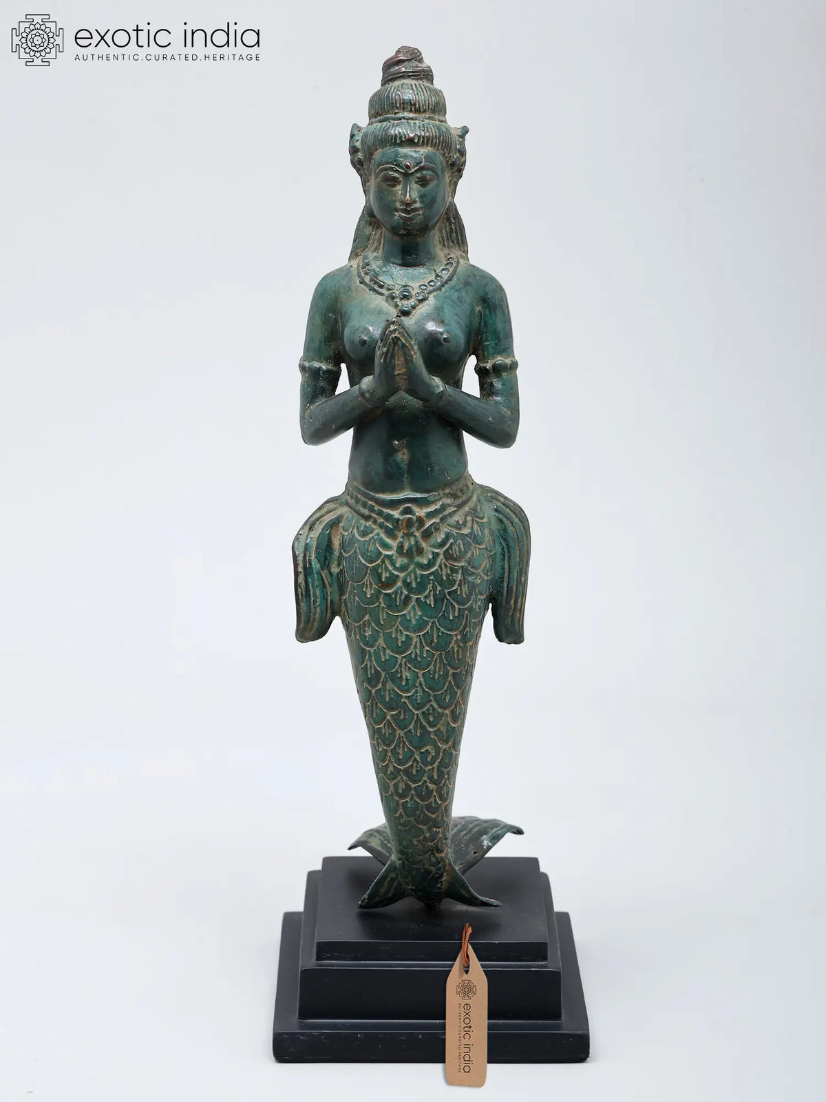 12" Suvannamaccha Mermaid | Balinese Brass Statue