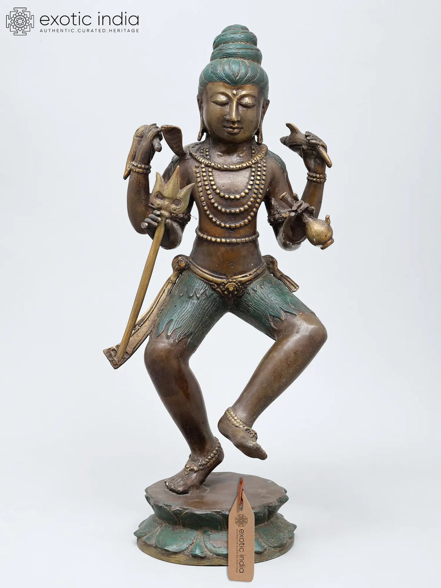 18" Dancing Lord Shiva Brass Statue Handmade