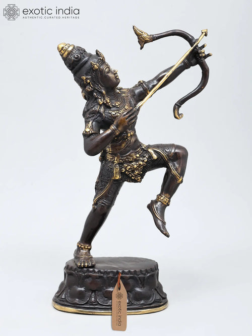 14" Lord Rama The Archer Handmade Brass Statue