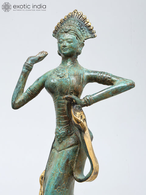 10" Rhythm of Grace | Dancing Diva Brass Statues Pair | Home Decor