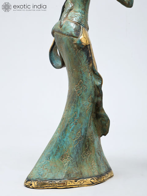 10" Rhythm of Grace | Dancing Diva Brass Statues Pair | Home Decor
