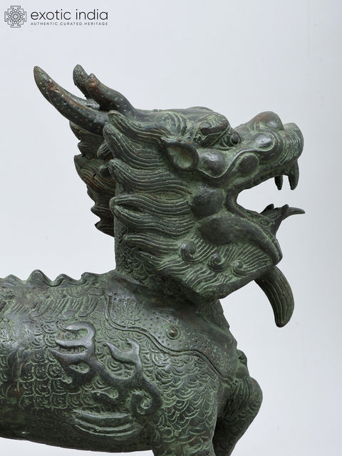 18" The Chinese Qilin | Brass Statue
