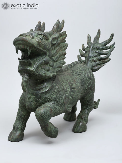 18" The Chinese Qilin | Brass Statue
