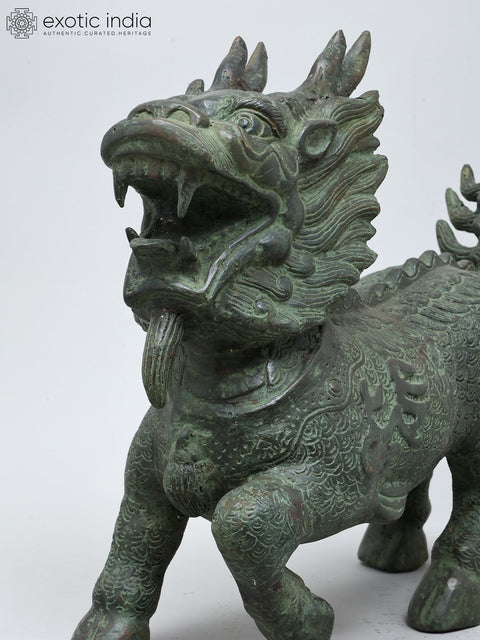 18" The Chinese Qilin | Brass Statue