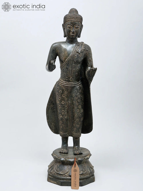 25" Standing Lord Buddha Karana Mudra Brass Statue