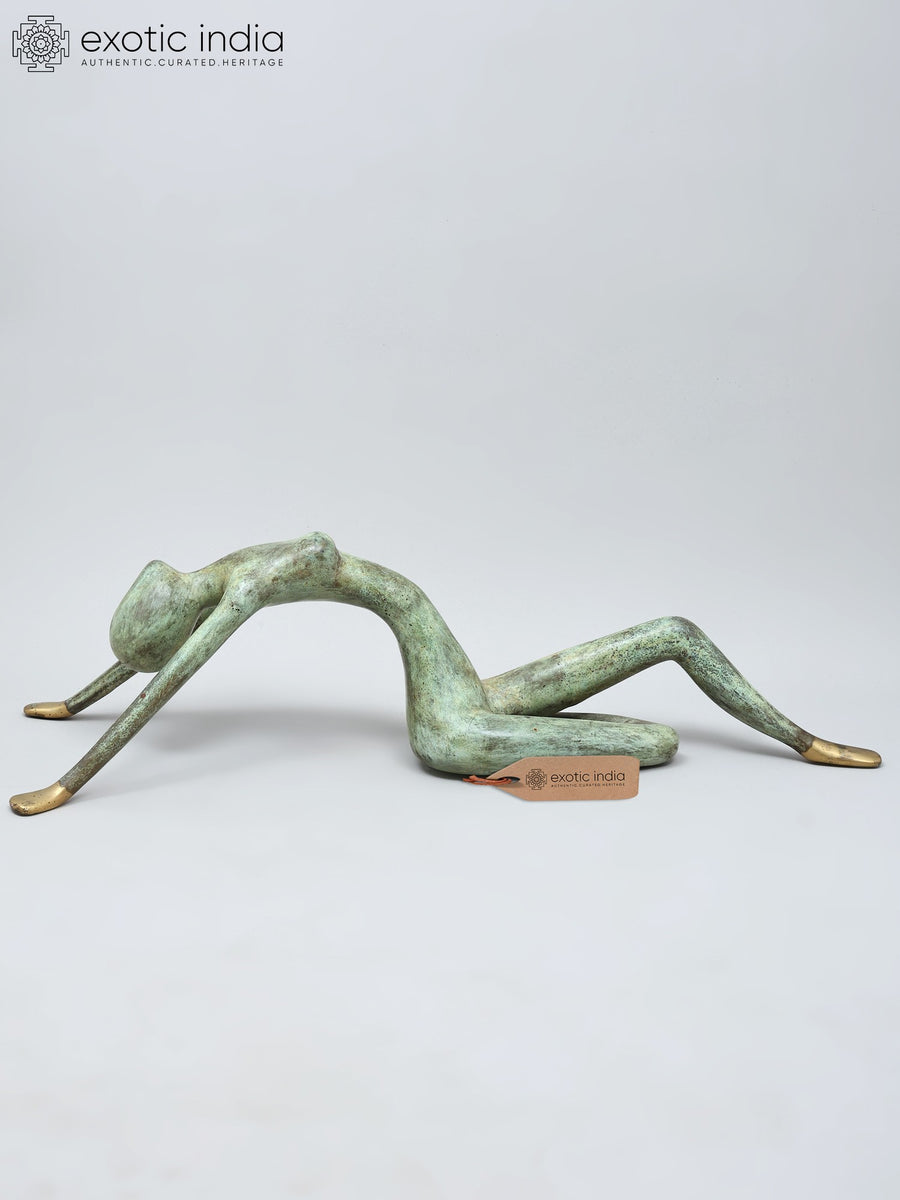 27" Contemporary Female Form Brass Statue for Home Decor