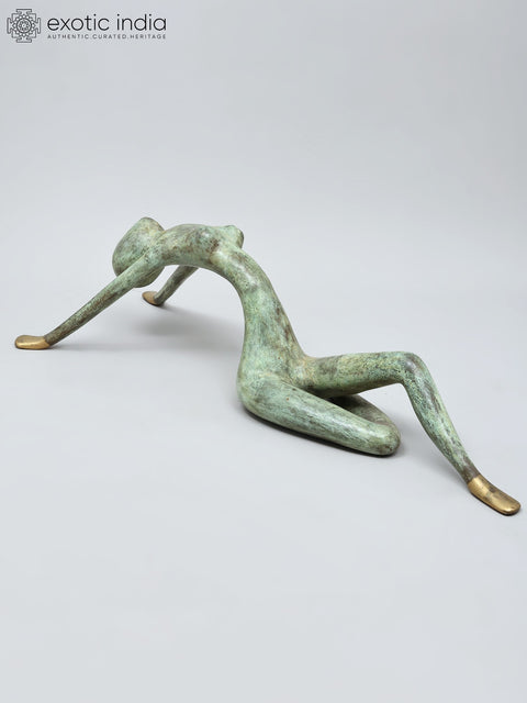 27" The Stretch of Calm - Contemporary Female Form | Home Decor | Brass statue