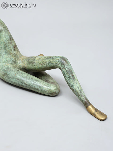 27" The Stretch of Calm - Contemporary Female Form | Home Decor | Brass statue