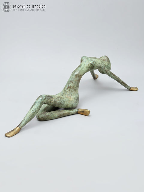 27" The Stretch of Calm - Contemporary Female Form | Home Decor | Brass statue