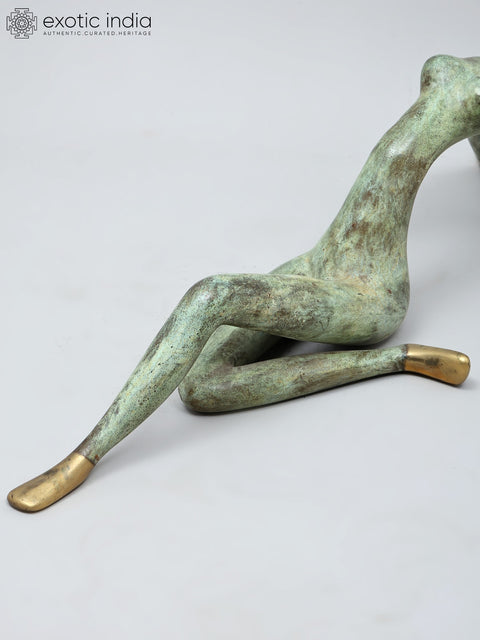 27" The Stretch of Calm - Contemporary Female Form | Home Decor | Brass statue