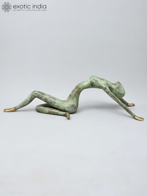 27" The Stretch of Calm - Contemporary Female Form | Home Decor | Brass statue