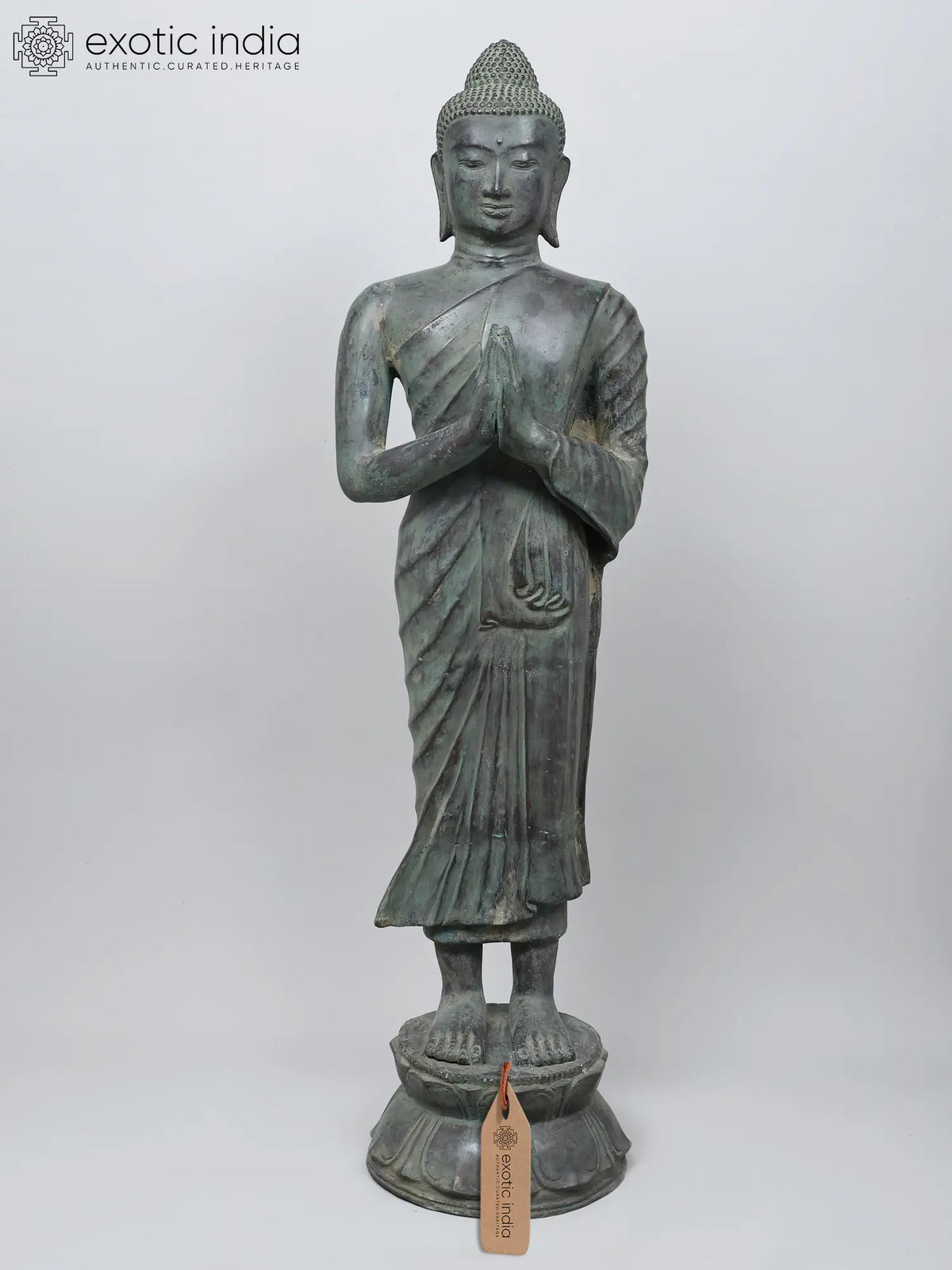 48" Large Namaskar Buddha | Brass Statue