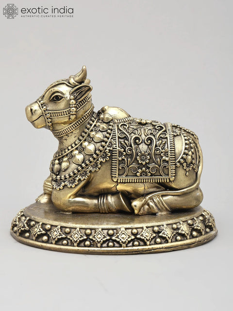 5" Small Superfine Nandi - Vahana of Lord Shiva | Brass Statue