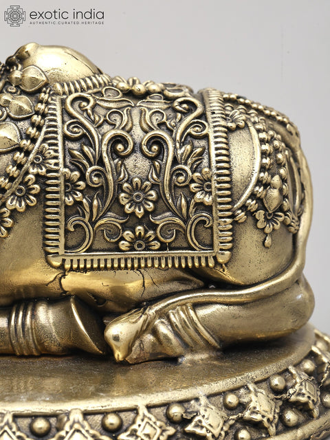 5" Small Superfine Nandi - Vahana of Lord Shiva | Brass Statue