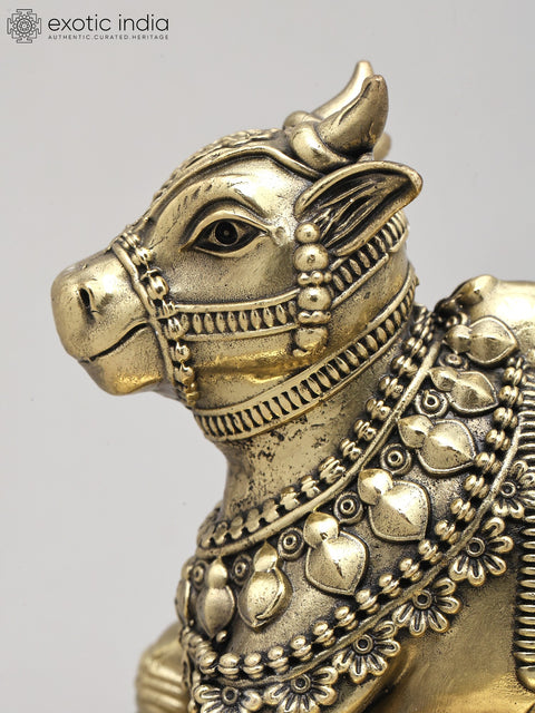 5" Small Superfine Nandi - Vahana of Lord Shiva | Brass Statue