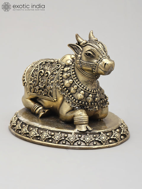 5" Small Superfine Nandi - Vahana of Lord Shiva | Brass Statue