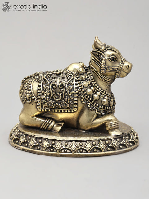 5" Small Superfine Nandi - Vahana of Lord Shiva | Brass Statue