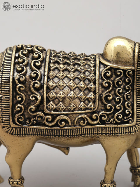 5" Small Superfine Standing Nandi | Brass Statue