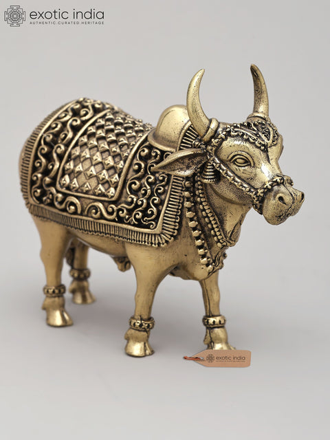 5" Small Superfine Standing Nandi | Brass Statue