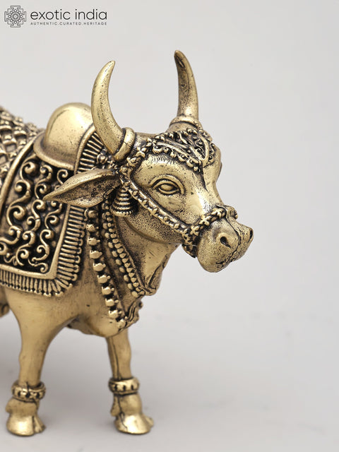 5" Small Superfine Standing Nandi | Brass Statue