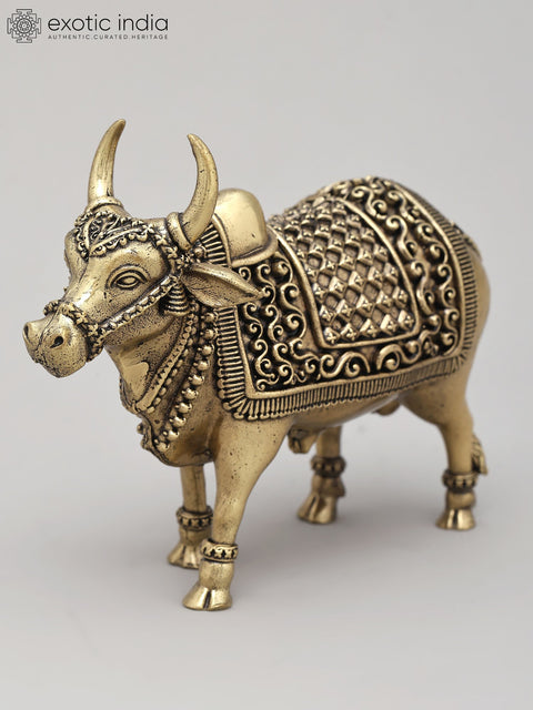 5" Small Superfine Standing Nandi | Brass Statue