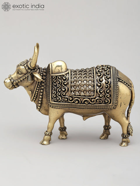 5" Small Superfine Standing Nandi | Brass Statue