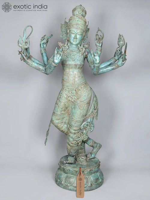 78" Eight Armed Dancing Goddess Tara Brass Statue for Pooja