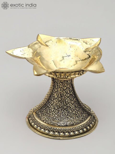 Small Brass Superfine Five Wicks Lamp | Ritual Item