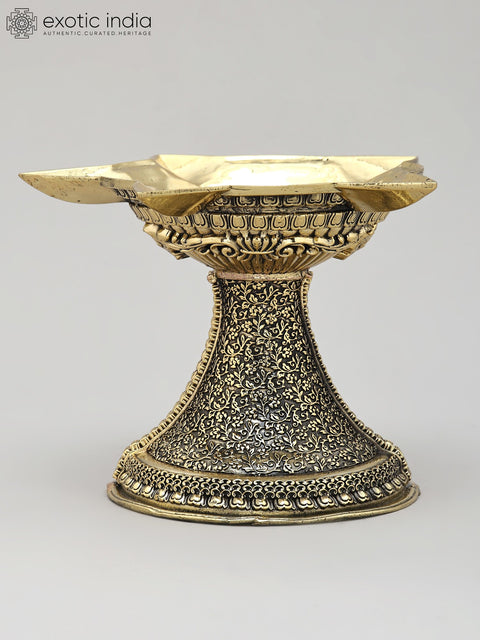 Small Brass Superfine Five Wicks Lamp | Ritual Item