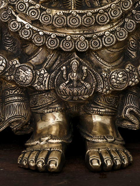 48" Large Superfine Brass Lord Tirupati Balaji (Venkateswara) with Wood Carved Kirtimukha Throne | Made in India