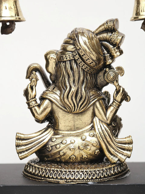 7" Wood Framed Superfine Lord Ganesha in Regal Attire | Brass Idol | Wall Hanging