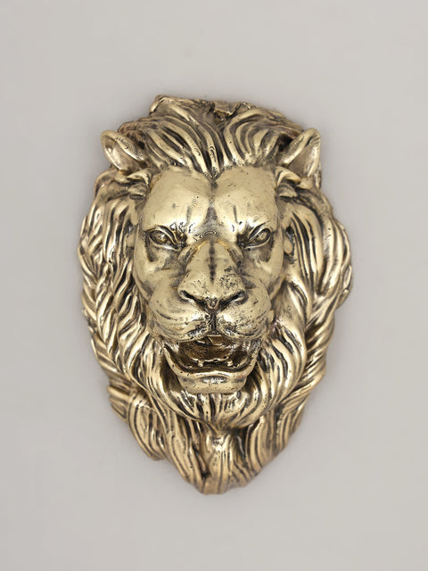 4" Small The Roaring Lion Head - Wall Hanging | Brass Statue | Home Decor