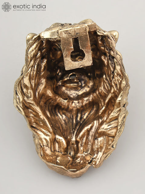 4" Small The Roaring Lion Head - Wall Hanging | Brass Statue | Home Decor