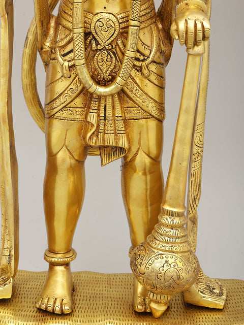 25" Standing Lord Hanuman In Blessing Gesture | Brass Statue
